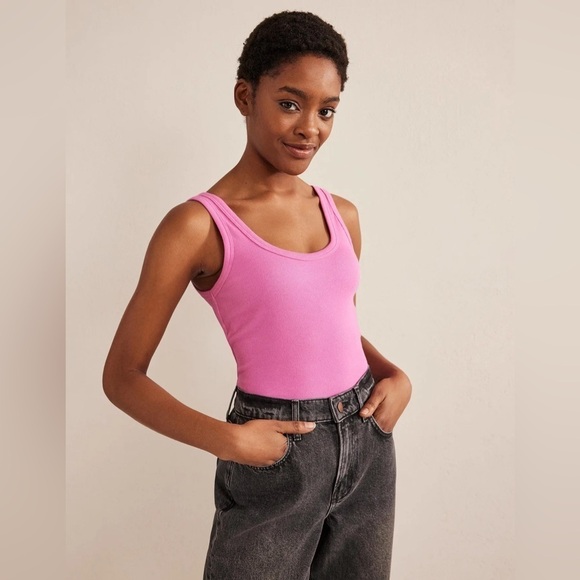 NEW Boden Scoop Neck Ribbed Tank in Plum‎ Blossom S - Picture 4 of 8